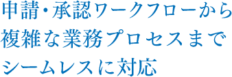 申請・承認ワークフローから複雑な業務プロセスまでシームレスに対応