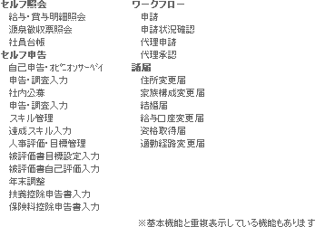 セルフサービス(申請機能など)機能